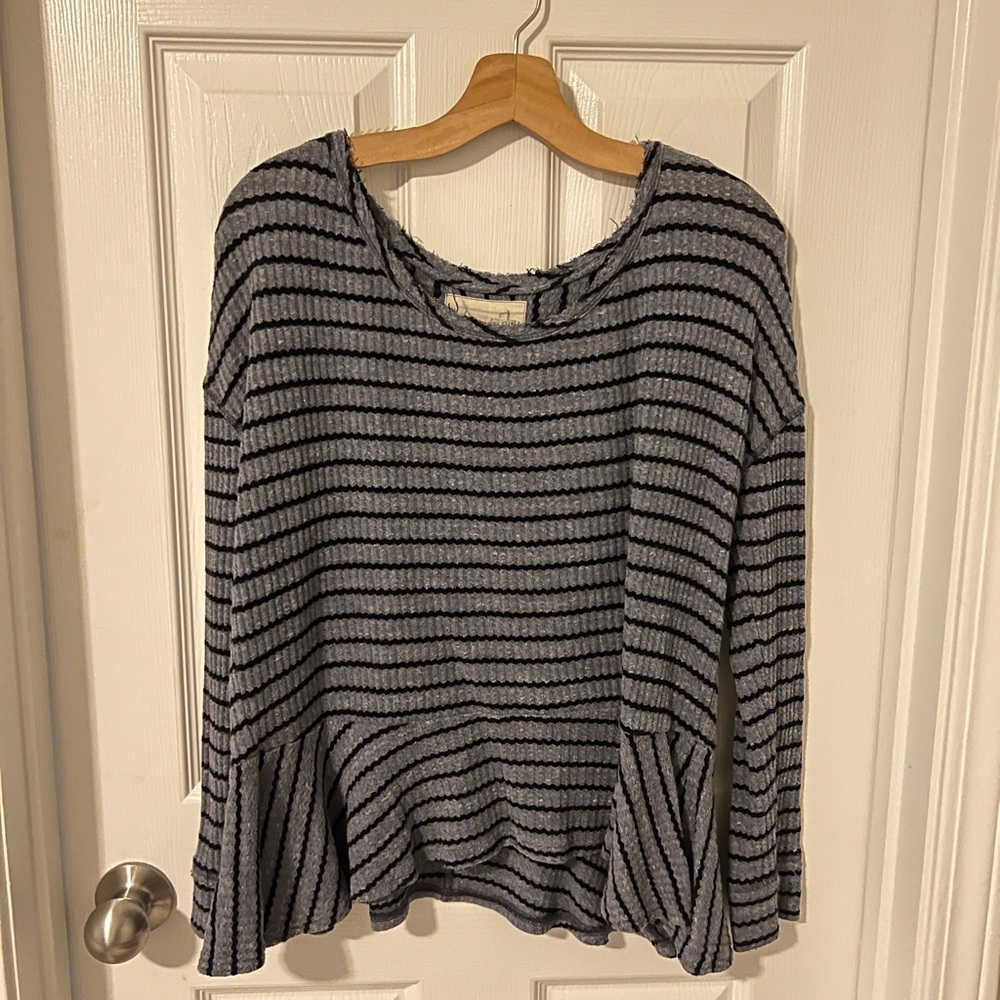 Free People Blue and black striped sweater